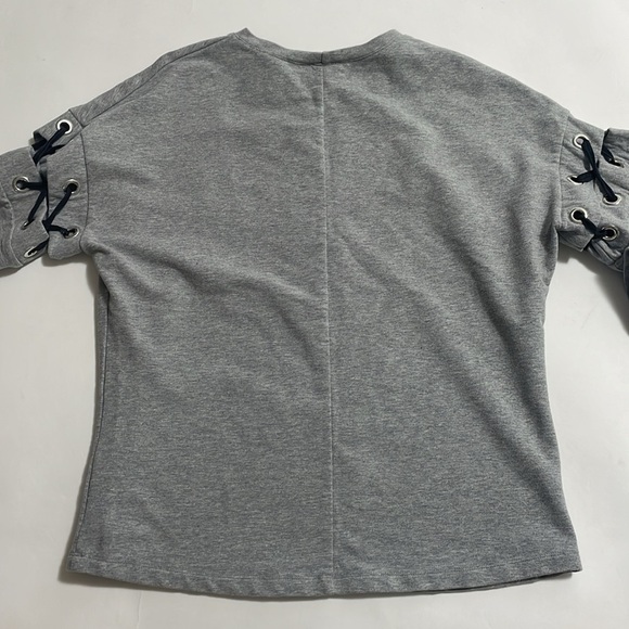 DREW ANTHROPOLOGIE grey sweatshirt material long sleeve with detached sleeves - Picture 5 of 5